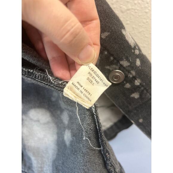 Altar’d State acid wash bleached grunge black denim Jacket Size L 100% cotton - Picture 5 of 8